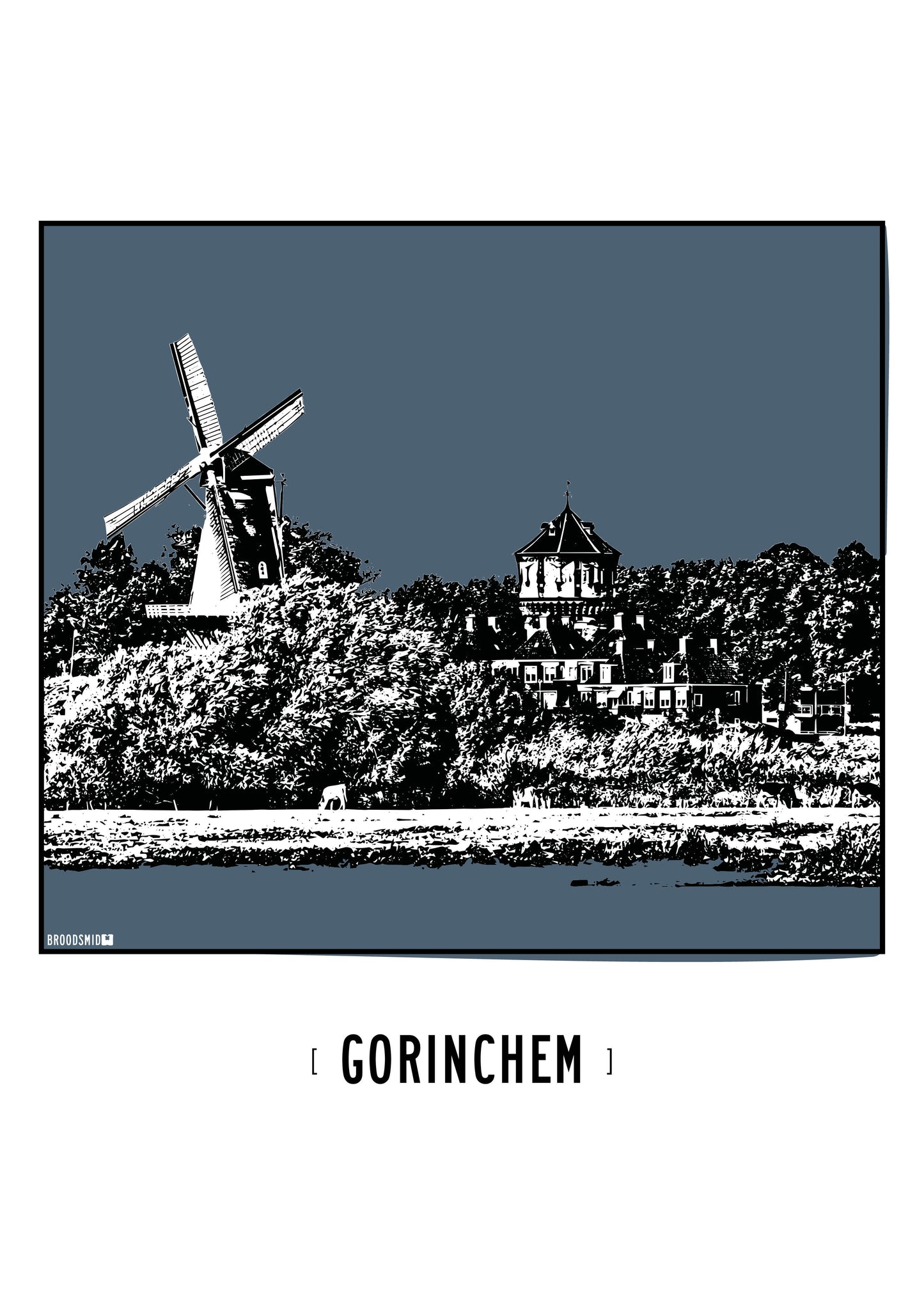 Gorinchem – Watertoren & Molen Nooit Volmaakt poster