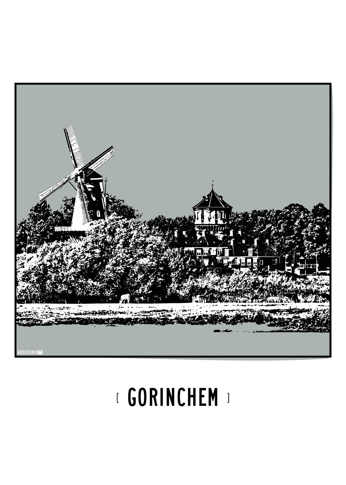 Gorinchem – Watertoren & Molen Nooit Volmaakt poster