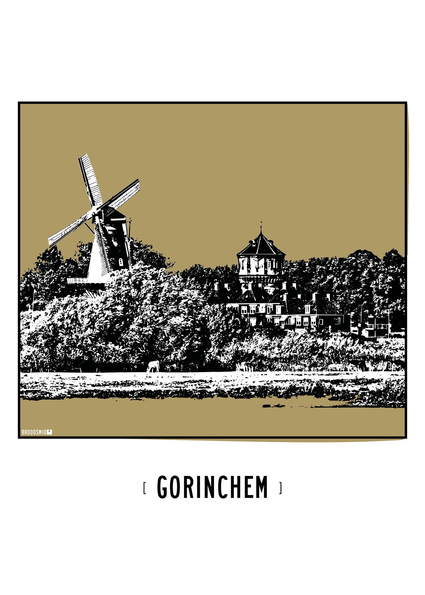 Gorinchem – Watertoren & Molen Nooit Volmaakt poster