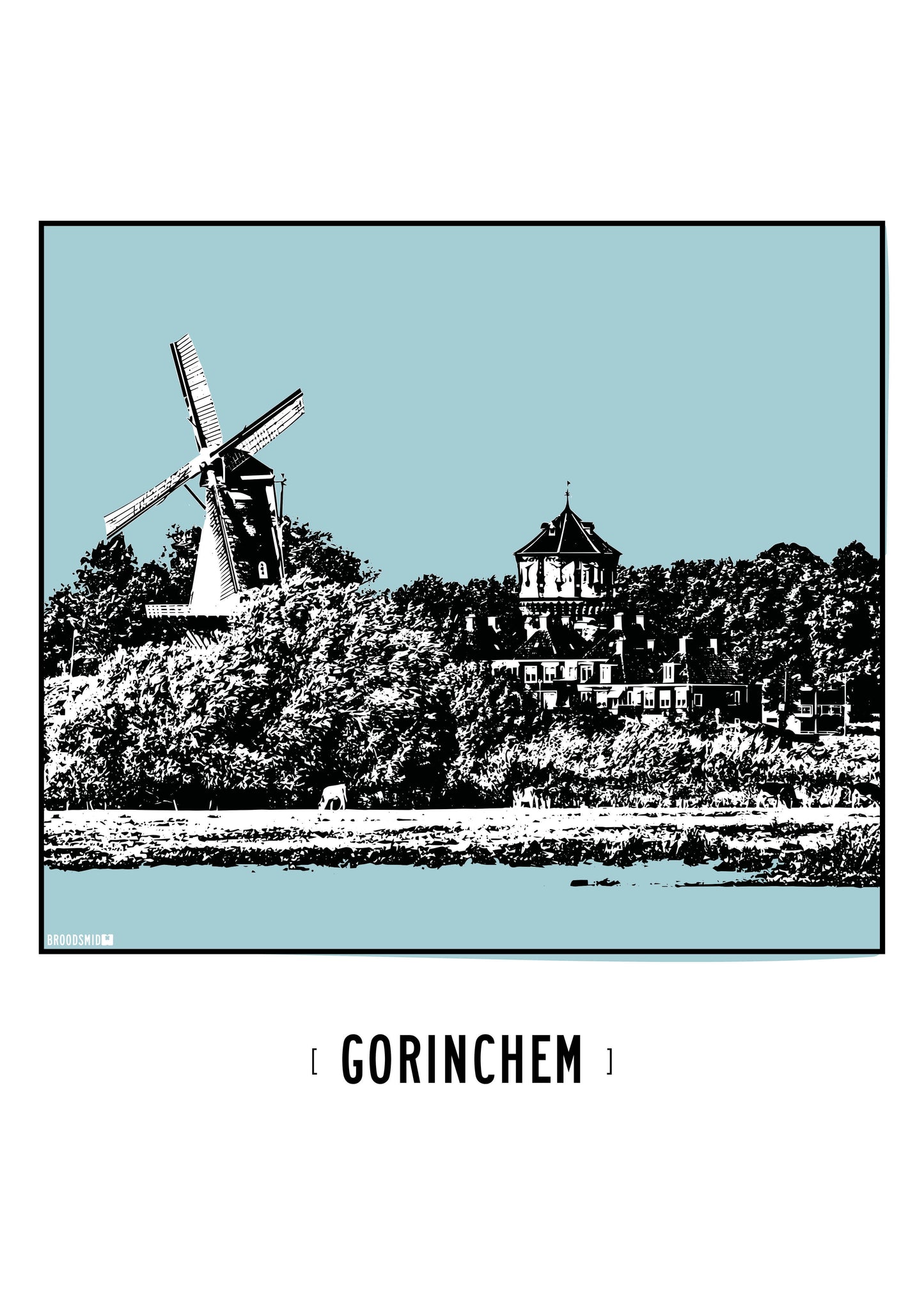 Gorinchem – Watertoren & Molen Nooit Volmaakt poster