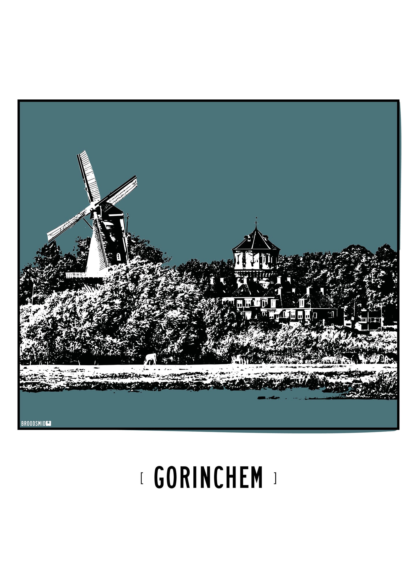 Gorinchem – Watertoren & Molen Nooit Volmaakt poster