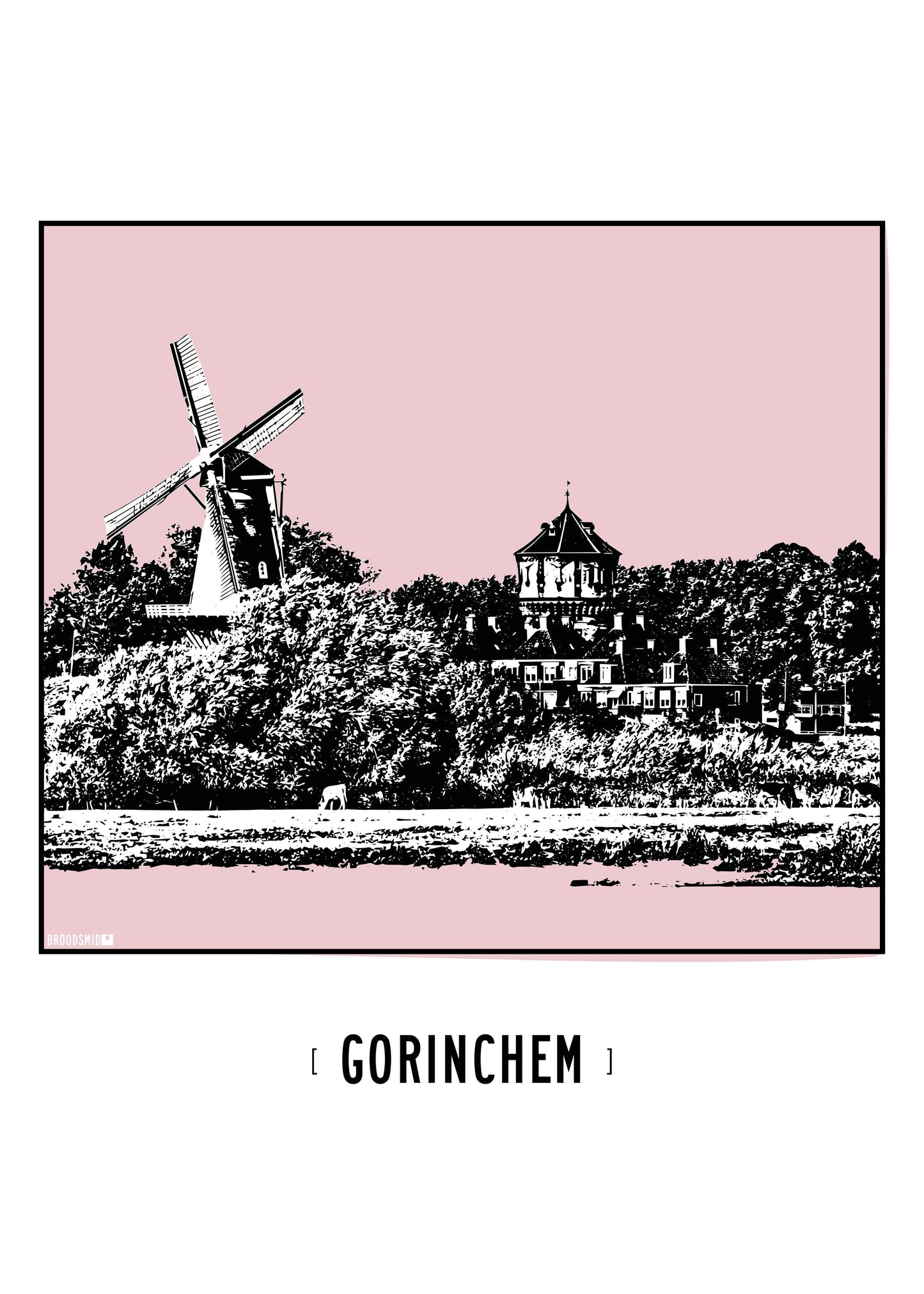 Gorinchem – Watertoren & Molen Nooit Volmaakt poster